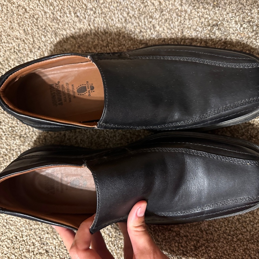 Johnston & Murphy Black Leather Loafers